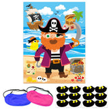 Pirate Party Game Stickers Pin The Teeth On The Poster With 36 Pieces Gold Teeth Stickers And 2 Pieces Blindfold For Pirate Birthday Party Favors Supplies