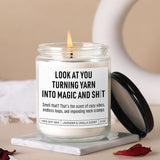 Funny Crocheting Candle, Knitting Gifts For Women, Men, Crochet Gifts For Crocheters, Knitters, Crafters, Yarn Lovers, Knitting Accessories, Birthday, Christmas Presents For People Who Knit