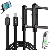 2 Pack 240W USB C Fast Charging Cable with Built In Phone Stand Braided Black