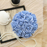 Velvet Roses In Crystal Glass Vase, Artificial Flowers With Vase, Silk Flower Arrangements For Home, Wedding, And Office Décor Table Arrangement Centerpiece, Baby Blue