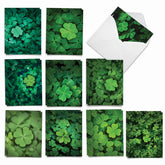 - 20 Assorted Boxed St. Patrick'S Day Note Cards, 2 Each Of 10 Designs, With Envelopes (4 X 5.12 Inch) - Lucky Clovers Am9079Spg-B2X10