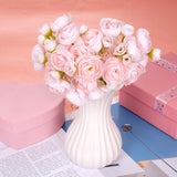 12 Pcs Ranunculus Artificial Flowers Faux Silk Mini Ranunculus Flowers For Wedding Decoration Bride Bouquet Faux Flowers Crafts Floral Arrangement(Pink)