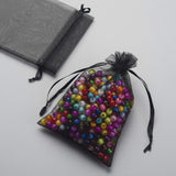 Motyawn 100Pcs Sheer Organza Gift Bags 3X4 Inchs Black Jewelry Pouches, Wedding Party Favor Bag, Mesh Candy Bags, Small Christmas Sachet, Gift Bags For Wedding Party Christmas