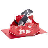 Hallmark Valentines Day Pop Up Card with Sound and Motion (Dog) Paper Wonder Card for Anniversary, Romantic Birthday, Love