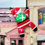 6Ft Christmas Inflatables Outdoor Decorations Joy Hanging Santa Claus Gift Bag, Very Bright Led Lights Blow Up Giant Chr