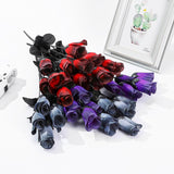 Red Black Artificial Roses Purple Silk Flowers 9 Bundles 45 Head Roses For Halloween Home Vase Wedding Patry Decoration Indoor Outdoors