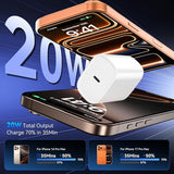 20W USB C Fast Charger with 10FT USB C Cable for iPhone 17 16 15 Pro Max Samsung S24