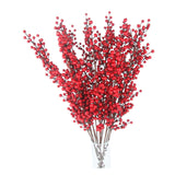 25 Inch Artificial Red Berry Stems Branches,Faux Berries Fake Flower For Christmas Year Diy Floral Art Plant Home Office Party Decoration,4 Pack