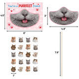 30Pcs Valentines Day Kitten Cards Kids Fun Valentines Cards With Envelopes And Stickers Photo Booth Props Party Favors Classroom Exchange Gifts