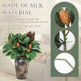 10 Pcs Magnolia Artificial Branches 32 Inch 3D Magnolia Pick Faux Stems With Leaves And Fruit Greenery Houseplant For Indoor Outdoor Vase Filling Home Wedding Table Decor