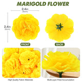 50 Pcs Marigold Flowers Silk Artificial Marigold Flowers, Mexican Flowers Decoration For Baby Shower Wedding Party Decoration Halloween Christmas New Year Decor