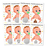 Baby Shower Gender Neutral Scratch Off Poop Game, Easy To Play Silly Games, Funny Idea, Ice Breaker Activity. Raffle Cards, Green Pacifier, Set Of 40 Cards Made In Usa
