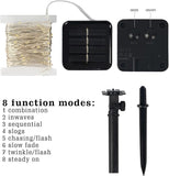2 Pack Solar String Lights Outdoor 80FT 240 LED Warm White Waterproof Fairy Lights 8 Modes Silver Wire Solar Powered for Garden Patio Wedding Christmas Decor