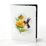 Cutpopup Birthday Card Pop Up, 3D Pop-Up Greeting, Mother'S Day, Birthday Card For Women (Hummingbird Sunflower)