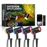 Waterproof Landscape Spotlights, 24V Rgb+Ic+Cct Color Changing Outdoor Pathway Lighting, App&Remote Control Work With Alexa, Aluminum Dimmable Led Spot Light For Garden Yard Decor, 4 Pack