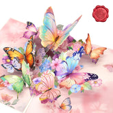 Handmade 3D Pop Up Butterfly Birthday Card For Women & Girls, All-Occasion Greeting Card With Floral Design For Anniversary, Thank You, Get Well, Mother'S Day | Includes Envelope & Stickers