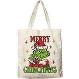 Christmas Canvas Tote Bag For Women - Aesthetic Merry Christmas Tote Bag For Shopping, Grocery, Beach, Gifts