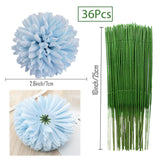 36 Pcs Artificial Chrysanthemums Heads Ball Flowers?Silk Chrysanthemum Ball Bouquet White Bouquets Hydrangea For Home Office Coffee House Parties And Wedding (Light Blue)