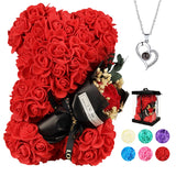 Valentines Day Gifts For Her Rose Bear For Women, Artificial Rose Teddy Bear Birthday Bouquet, Mother'S Day Rose Gift, Perfect For Wife, Mom, Grandma (Rose Red)