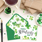24Pcs Happy St. Patrick' S Day Cards Blank Note Cards With Envelopes Stickers Watercolor Green Shamrock Greeting Card For Irish Holiday, 4 X 6 Inch