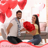 3 Pcs Valentine Giant Artificial Flowers Decoration 16, 20, 24 Inch Large Rose Petals Giant Flowers Large Red Rose For Wedding, Home Decor, Anniversary Birthday Valentine'S Day