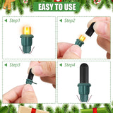 100 Pieces Christmas Light Caps No Glow Caps Glass Led 0.18 Inch Light Blackout Caps Wide Glow Plug Caps Black Out Cover