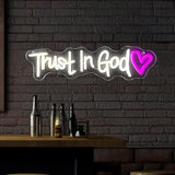 Trust In God Neon Sign USB Dimmable LED Faith Wall Light for Prayer Room Church Decor