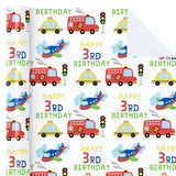 Transport 3Rd Birthday Wrapping Paper - Mini Roll - 17 Inch X 16.5 Feet - Vehicles Cars Wrapping Paper For Kid Boys Birthday, Baby Shower