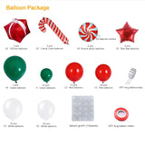 Christmas Balloon Garland Arch Kit With Xmas Green Red White Candy Balloons Gift Box Balloons Red Star Balloons For Christmas Party Decorations