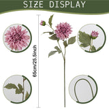 6Pcs Dahlia Artificial Flowers Pink Fake Silk Flowers 25.5'' Faux Dahlia Flowers With Long Stems For Diy Wedding Party Centerpieces Decor Home Table Centerpieces Decoration (Pink)