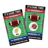 50Pcs It'S Game Time Funny Scratch Off Game, Rugby Football Scratch Cards For Birthday Party, Rugby Themed Baby Shower Party Supplies, Raffle Tickets Lottery Activity For Football Lovers
