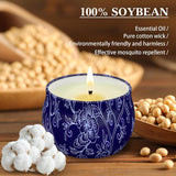 Citronella Candles - 4 Pack Citronella Candles Outdoor Set?4.4 Oz, Indoor Scented Natural Soy Wax Candles Portable Travel Tin Gift Set For Home Garden Patio Balcony Decorative