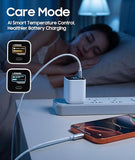 45W USB C GaN Fast Charger with 6.6FT USB C Cable Smart Display Foldable Wall Charger for iPhone 17 16 15 iPad Pro