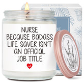 Lavender Scented Candle Gifts For Women Nurse Practitioner, Nurse Because Bad Ss Life, Funny Thanksgiving Christmas Birthday Nurse Week Appreciation Candles Gift For Nursing Graduation-71