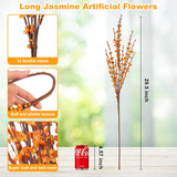 5 Pcs 29.5" Long Fake Fall Flowers Burnt Orange Jasmine Fall Floral Stems For Wedding Thanksgiving Bouquets Dried Autumn Orange Fake Flowers For Vases Home Parties Thanksgiving Decor