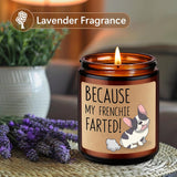 Candles, Frenchie Gifts For Women, Men - Funny Bulldog Gifts For Frenchie Owners, Bull Dog Dad, Bull Dog Mom - Cute Valentines Day, Birthday Present For Bulldog Lover - Lavender Scented Candles