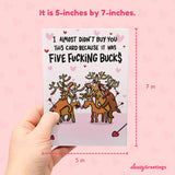 Funny Valentines Day Card For Him Her - Naughty Card - Hilarious Anniversary Card For Husband - Inappropriate Valentine'S Day Card For Men Women - Five Bucks Cupid Arrows