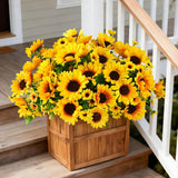 Sunflowers Artificial Flowers, 10Pcs Fake Silk Sunflower Faux Flowers For Outdoor Decoration Home Wedding Party Office Garden(10, Yellow)