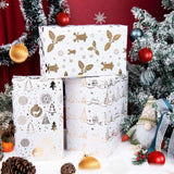 Christmas Wrapping Paper Rolls -3 Large Roll-27Inch*78 Inch Per Roll Colorful Foil White Gold Wrapping Paper(Christmas 3 White/Gold?002?)