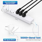 Power Strip with 4 ft Cord and 5 AC Outlets Plus 1 Widely Spaced Outlet and Flat Plug