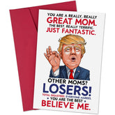 Funny Mom Card From Daughter Son – You Are A Great Mom Greeting Card With Red Envelope – Funny Birthday Christmas Card For Her, Woman, Aunt, Mum, Stepmom, Grandma – Appreciation Gifts For Mother