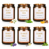 Scented Soy Candles Set For Women - 6 Pack 42Oz 300Hour Candle For Home Scented, Lavender Vanilla Eucalyptus Sage Jasmine Sandalwood Candle For Spring Summer, Natural Soy Wax Aromatherapy Candles