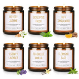 Scented Soy Candles Set For Women - 6 Pack 42Oz 300Hour Candle For Home Scented, Lavender Vanilla Eucalyptus Sage Jasmine Sandalwood Candle For Spring Summer, Natural Soy Wax Aromatherapy Candles