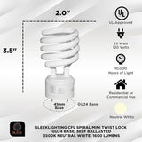 GU24 CFL Light Bulbs 4 Pack 23W 100W Equivalent 3500K Warm White 1600 Lumens Twist Lock