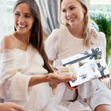 Baby Shower Wrapping Paper Roll - Blue Bears In Hot Air Balloon & Airplane Design For Baby Boy, Birthday Gift Wrap, Baby Shower Decor - 17 Inches X 16.5 Feet,Cut Lines On Back