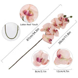 2Pcs Champagne Pink Orchid Artificial Flowers, 34.3" Real Touch Fake Orchid Latex Phalaenopsis Branches For Home Party Wedding Bridal Shower Decoration