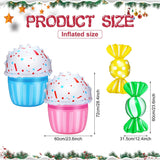 4 Pcs 24 Inch Christmas Inflatable Candy Outdoor Decorations Pvc Blow Up Cake And Candy Decor For Xmas Candy Themed Part