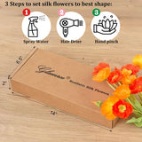 Artificial Poppies, Red And Orange Silk Poppies Artificial Flowers - 15 Blooming California Poppy Flower Artificial Plus 5 Buds For Home Decoration, Rdor5