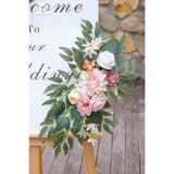 Faux Flowers Wedding Arch Flowers Kit(Pack Of 2) Wedding Welcome Sign For Wedding Decor Ceremony And Reception Backdrop Decoration (Dark Pink)