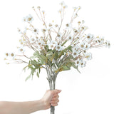 White Wildflowers Artificial Flowers For Decorations, 6 Pcs Wedding Bouquet 22.4 Inch Fake Flowers Bulk For Vase, Home Office Decoration, Dining Table Centerpiece